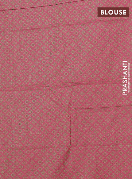 Chettinad cotton saree green and sap green pink with plain body and long zari woven border