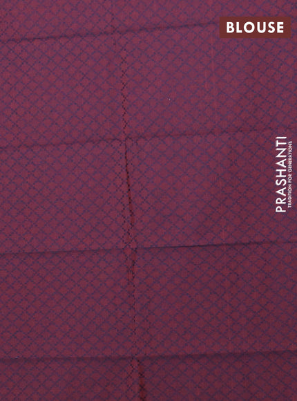 Chettinad cotton saree dark peach and deep maroon with thread woven buttas and thread woven border