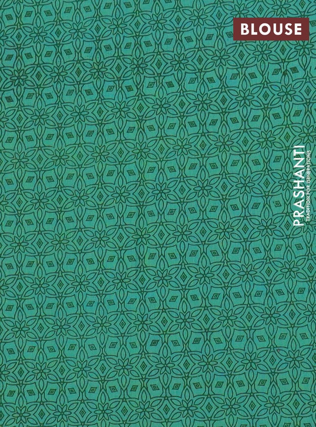 Chettinad cotton saree pink and green with plain body and annam zari woven border