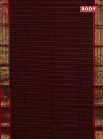 Chettinad cotton saree deep maroon and red with allover thread weaves and zari woven border