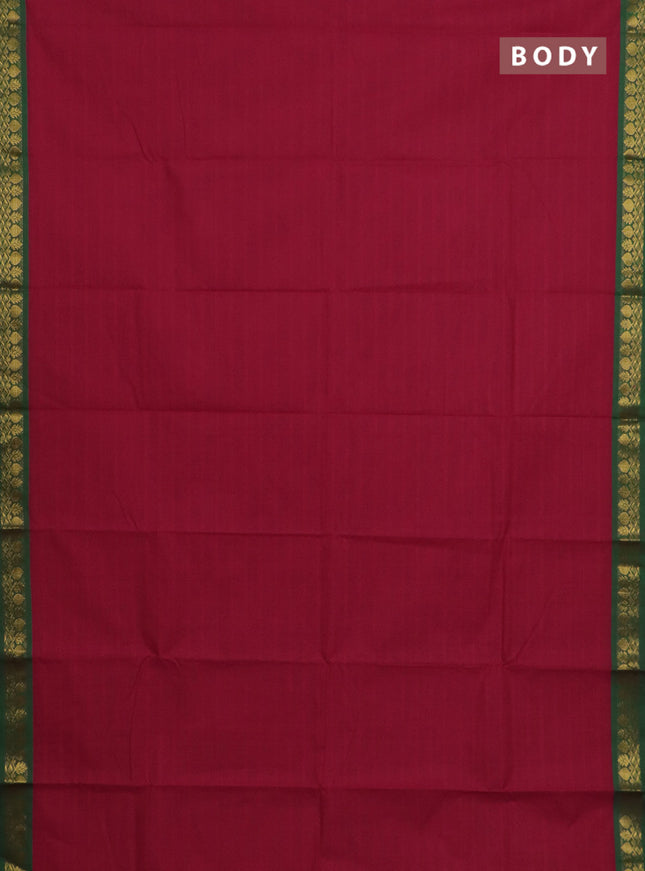 Chettinad cotton saree pink and green with allover checked pattern and zari woven border