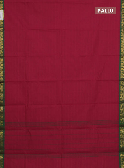 Chettinad cotton saree pink and green with allover checked pattern and zari woven border