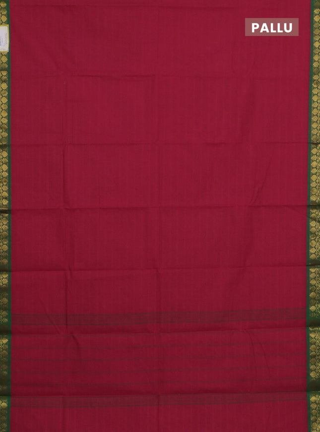 Chettinad cotton saree pink and green with allover checked pattern and zari woven border