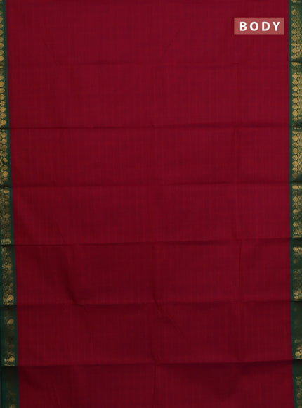 Chettinad cotton saree pink and green with allover checked pattern and zari woven border