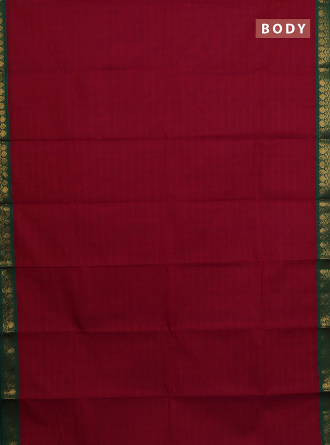 Chettinad cotton saree pink and green with allover checked pattern and zari woven border