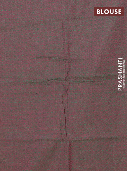 Chettinad cotton saree peach pink and sap green with thread woven buttas and long zari woven border