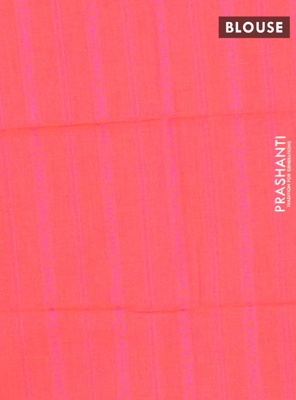 Chettinad cotton saree wine shade and peach pink with plain body and zari woven border