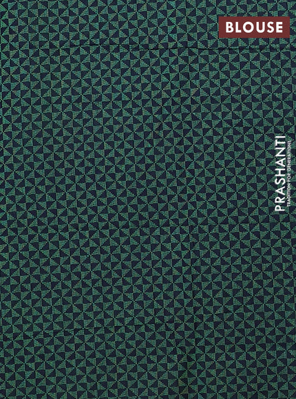 Chettinad cotton saree dual shade of sunset orange and green with thread woven buttas and zari woven border