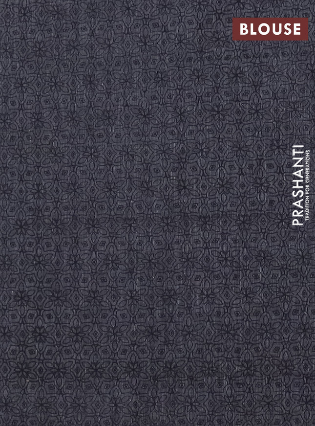 Chettinad cotton saree beige and grey with plain body and zari woven border