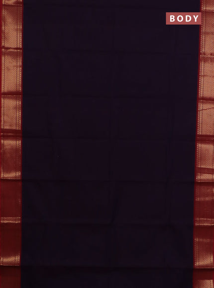 Chettinad cotton saree jamun shade and maroon with plain body and zari woven border