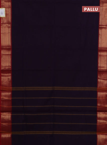Chettinad cotton saree jamun shade and maroon with plain body and zari woven border
