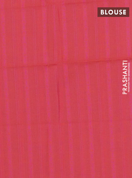 Chettinad cotton saree purple and pink with plain body and zari woven border