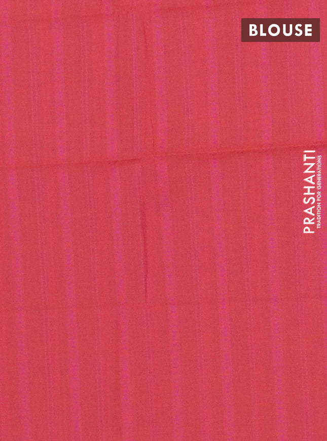 Chettinad cotton saree purple and pink with plain body and zari woven border