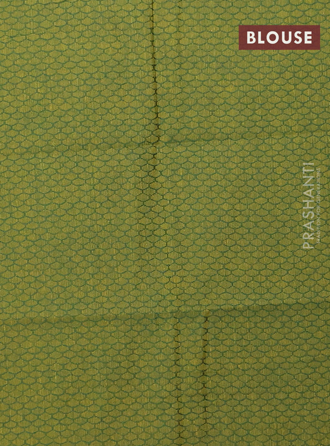 Chettinad cotton saree mustard yellow and mustard green with plain body and thread woven simple border