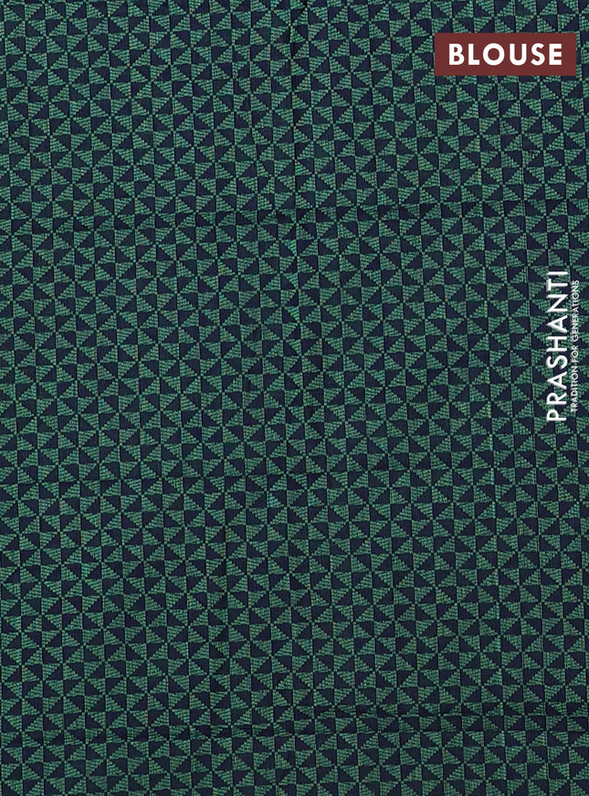 Chettinad cotton saree red and green with thread woven buttas and thread woven border