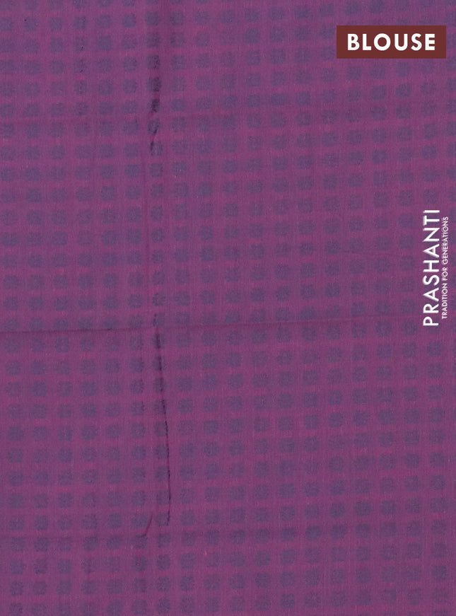 Chettinad cotton saree light blue and magenta pink with thread woven buttas and thread woven border