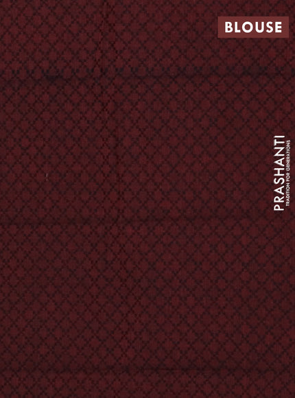 Chettinad cotton saree green and deep maroon with thread woven buttas and thread woven border