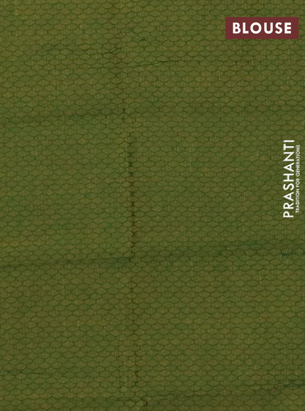 Chettinad cotton saree maroon and sap green with plain body and thread woven border