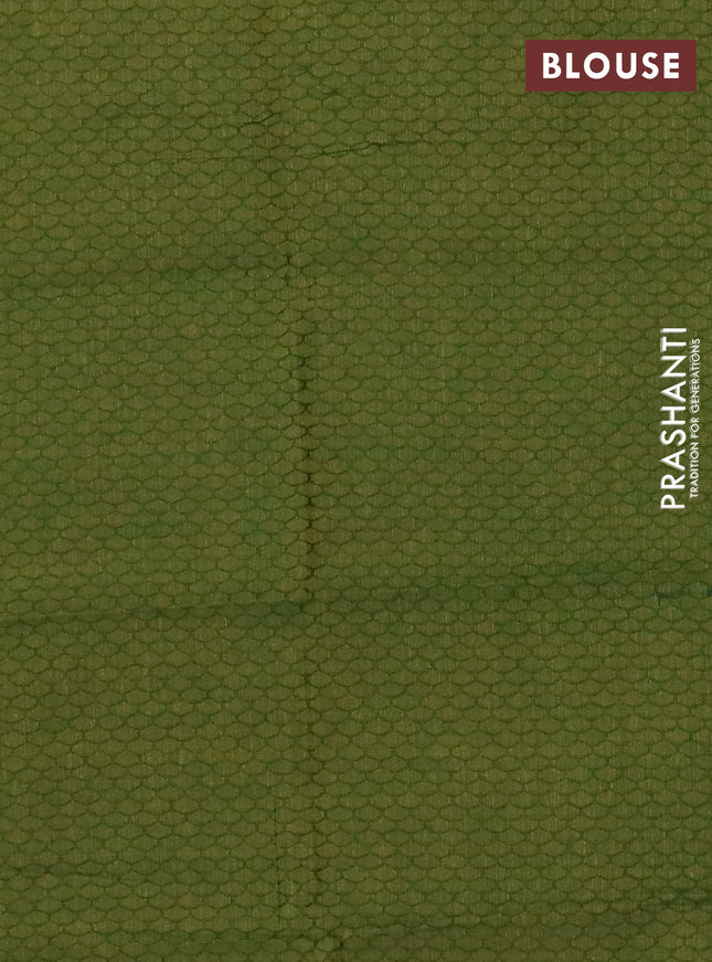 Chettinad cotton saree maroon and sap green with plain body and thread woven border