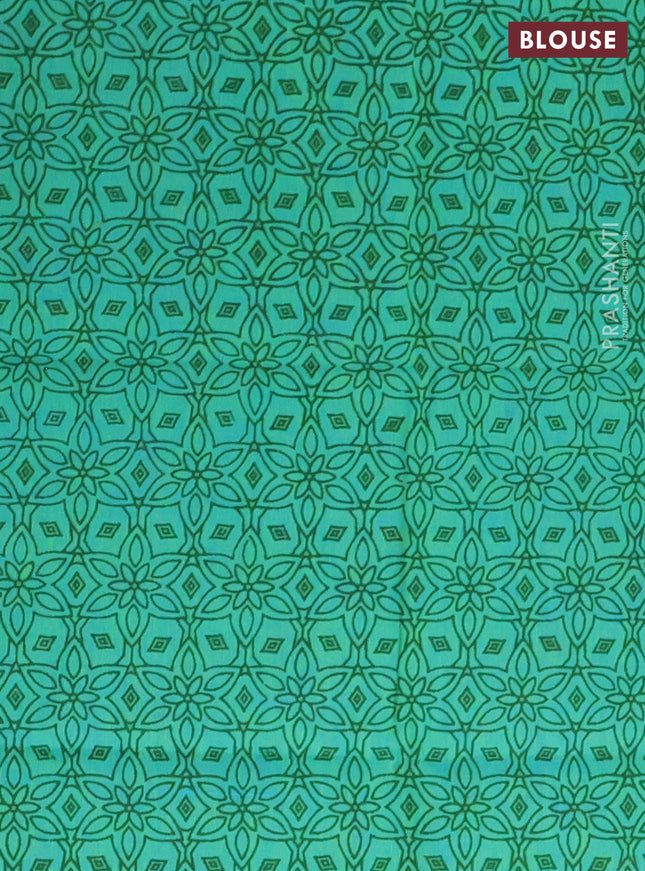 Chettinad cotton saree sandal and green with thread woven buttas and simple border