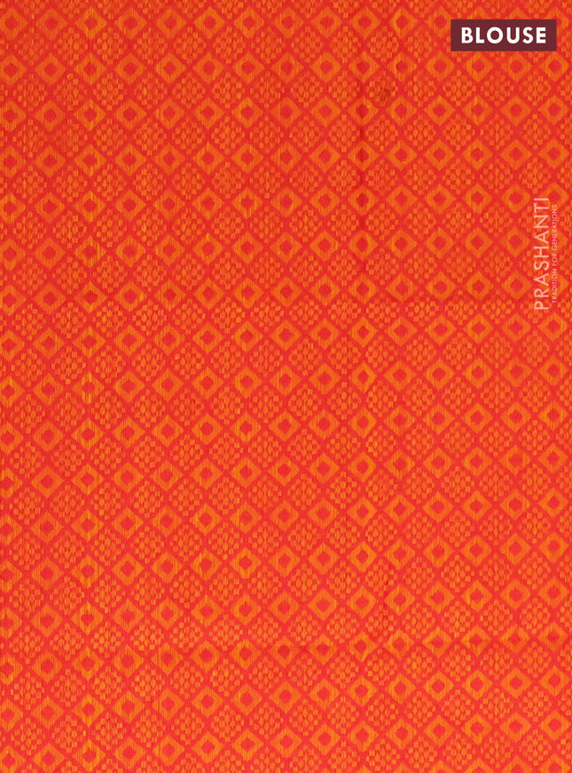 Chettinad cotton saree deep maroon and red with allover stripe pattern & thread woven buttas and simple border