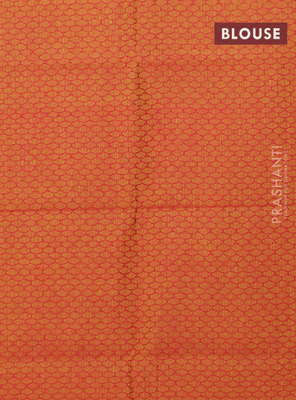 Chettinad cotton saree dual shade of bluish purple and mustard yellow with plain body and long rettapet thread woven border