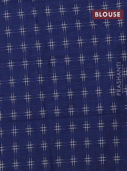 Chettinad cotton saree peacock green and dark blue with plain body and long rettapet thread woven border