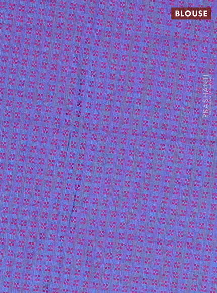 Chettinad cotton saree dual shade of green and blue with plain body and thread woven border