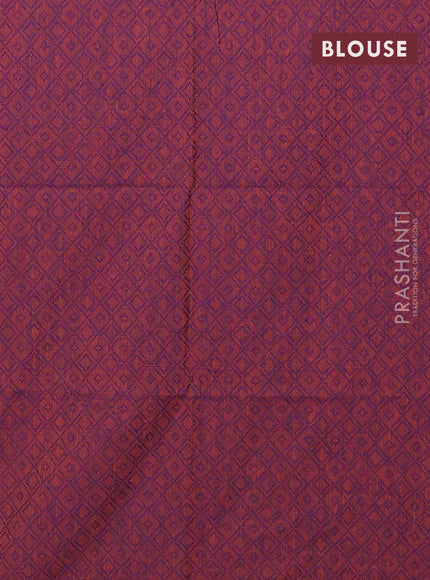 Chettinad cotton saree mustard green and magenta pink with thread woven buttas and temple design simple border