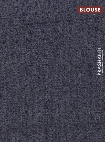 Chettinad cotton saree beige and black with plain body and thread woven border