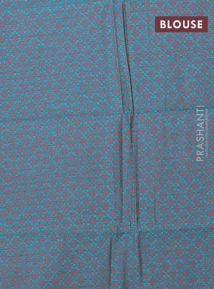 Chettinad cotton saree pink and green with thread woven buttas and thread woven border