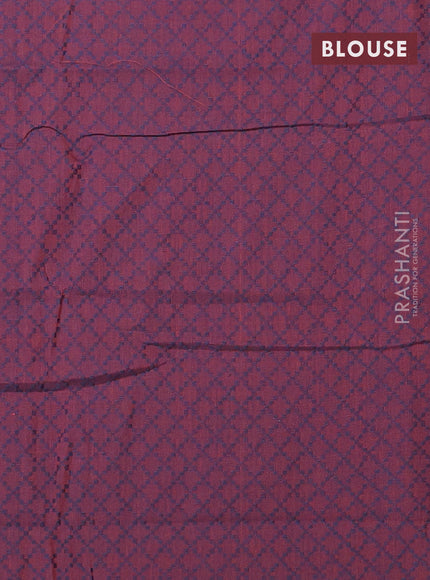 Chettinad cotton saree pastel brown and deep maroon with plain body and long thread woven border