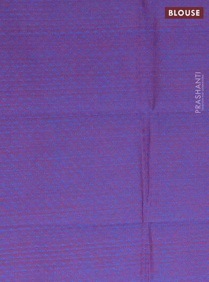 Chettinad cotton saree cs blue and purple with palin body and long thread woven border