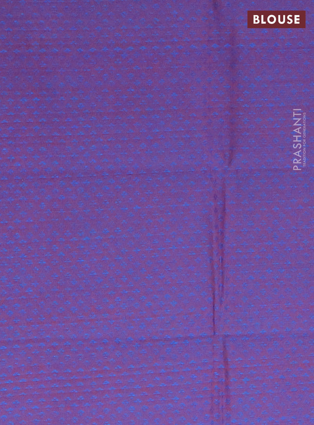 Chettinad cotton saree cs blue and purple with palin body and long thread woven border