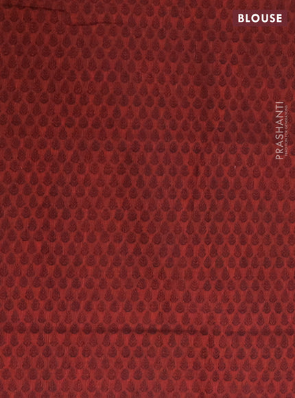 Chettinad cotton saree peacock green and maroon with palin body and long thread woven border