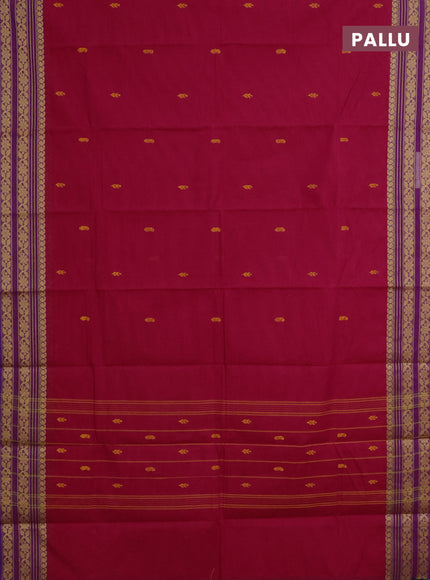 Chettinad cotton saree pink and purple with thread woven buttas and thread woven border