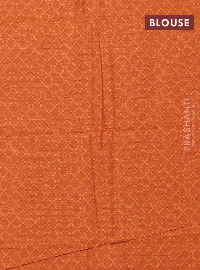 Chettinad cotton saree purple and dark mustard with thread woven buttas and temple design simple border