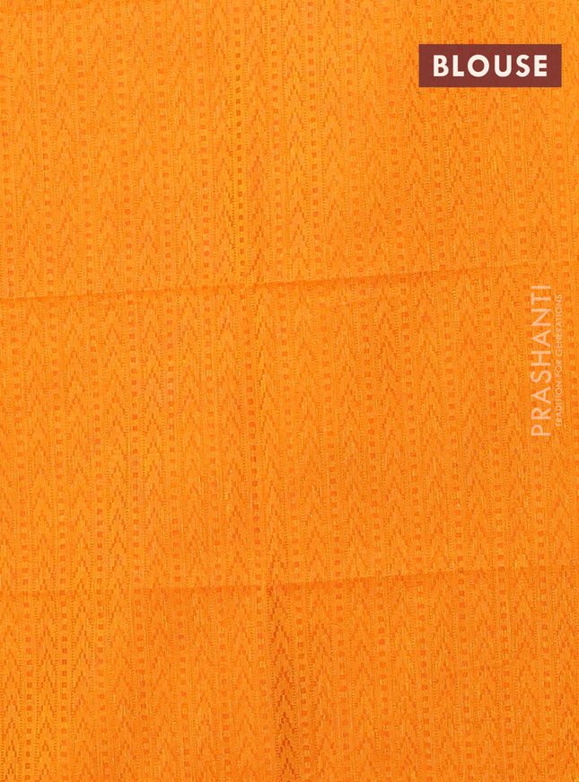 Chettinad cotton saree red and mustard yellow with thread woven buttas and thread woven border