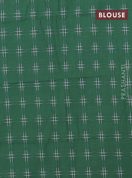 Chettinad cotton saree grey and green with thread woven buttas and thread woven border