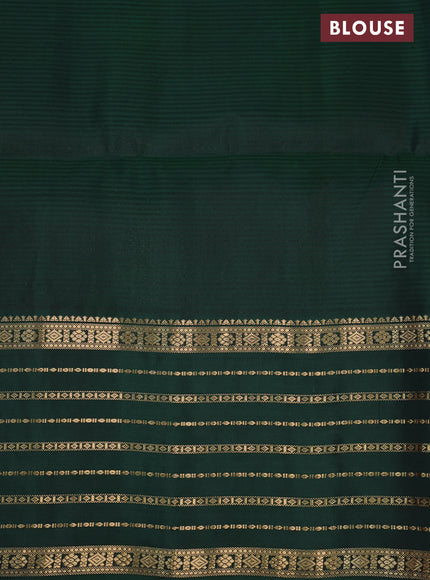 Pure soft silk saree orange and bottle green with allover zari woven buttas and zari woven border