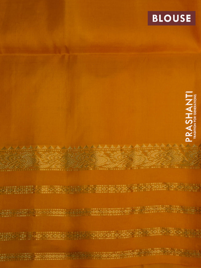 Pure soft silk saree purple and mango yellow with allover zari weaves & buttas and zari woven border