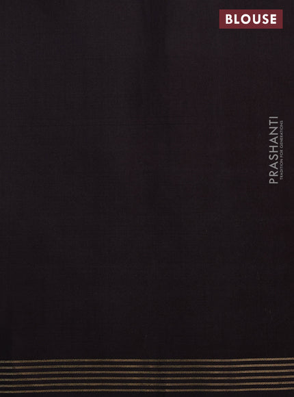 Pure soft silk saree cream and coffee brown with silver & gold zari woven buttas and small zari woven border