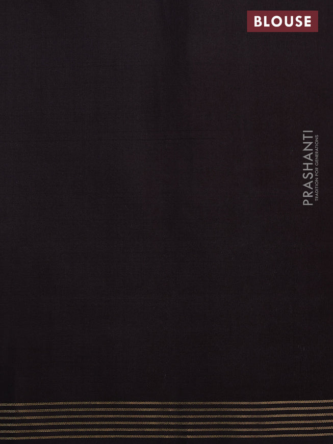 Pure soft silk saree cream and coffee brown with silver & gold zari woven buttas and small zari woven border