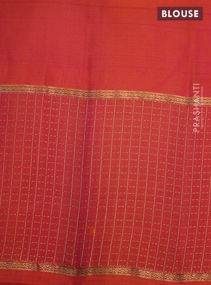 Pure soft silk saree yellow and dual shade of pinkish orange with zari woven buttas and zari woven checked border