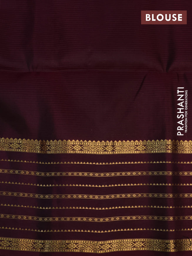 Pure soft silk saree pink and wine shade with allover zari woven buttas and zari woven border