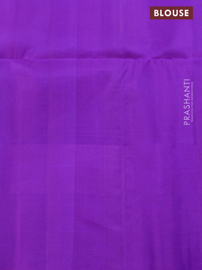 Pure soft silk saree dual shade of blue and violet with allover zari woven brocade pattern and zari woven border