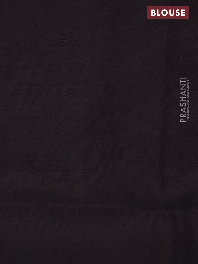 Pure soft silk saree teal green and coffee brown with allover zari woven brocade pattern and zari woven border