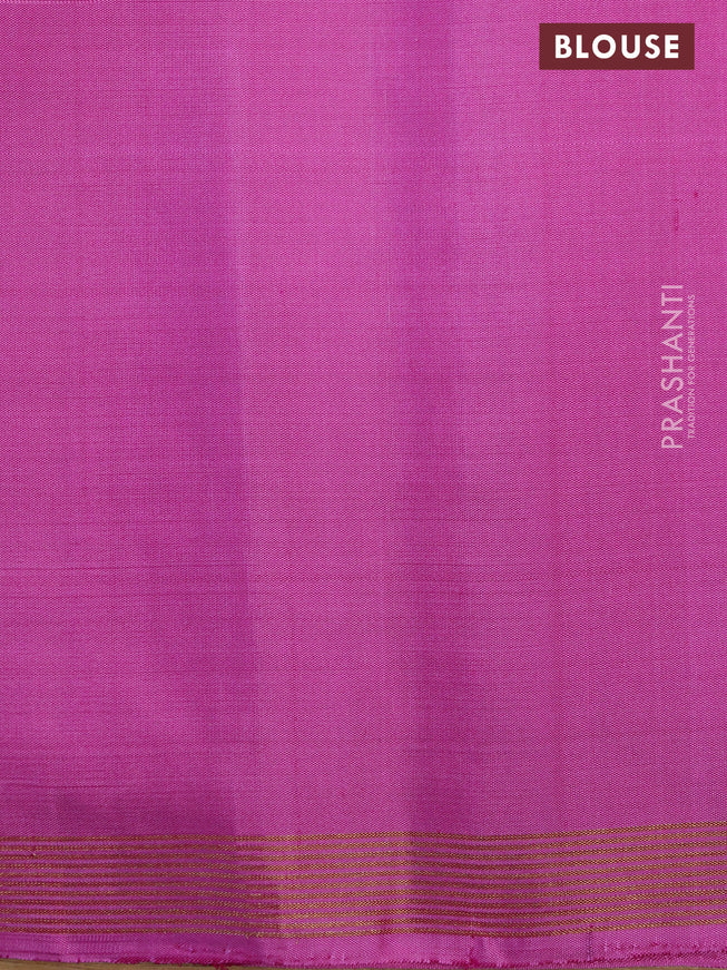 Pure soft silk saree green and pink with annam & rudhraksha zari woven buttas and zari woven border