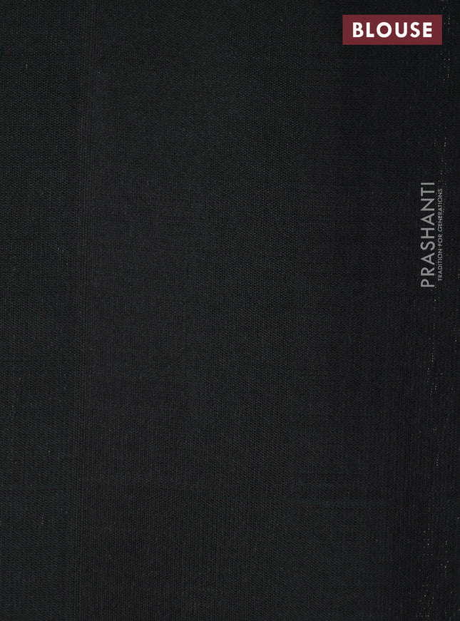 Pure soft silk saree peach shade and bottle green with allover silver zari woven buttas and zari woven buttas border