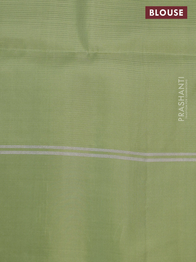 Pure soft silk saree red and pista green with allover zari weaves & buttas and zari woven simple border